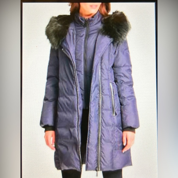 DKNY Faux Fur-Trimmed Down Filled Winter Jacket   NWOT - Picture 1 of 9